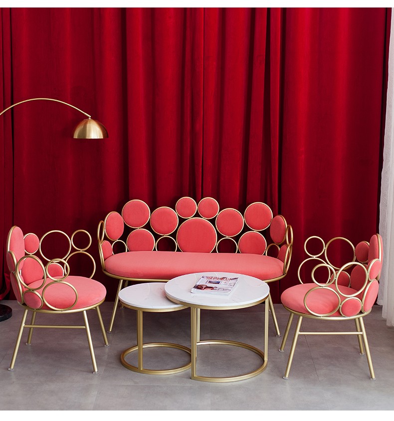 مجموعة من أريكة وطاولة قهوة بتصميم حديث سوفا بتصميم فقاعي عصري